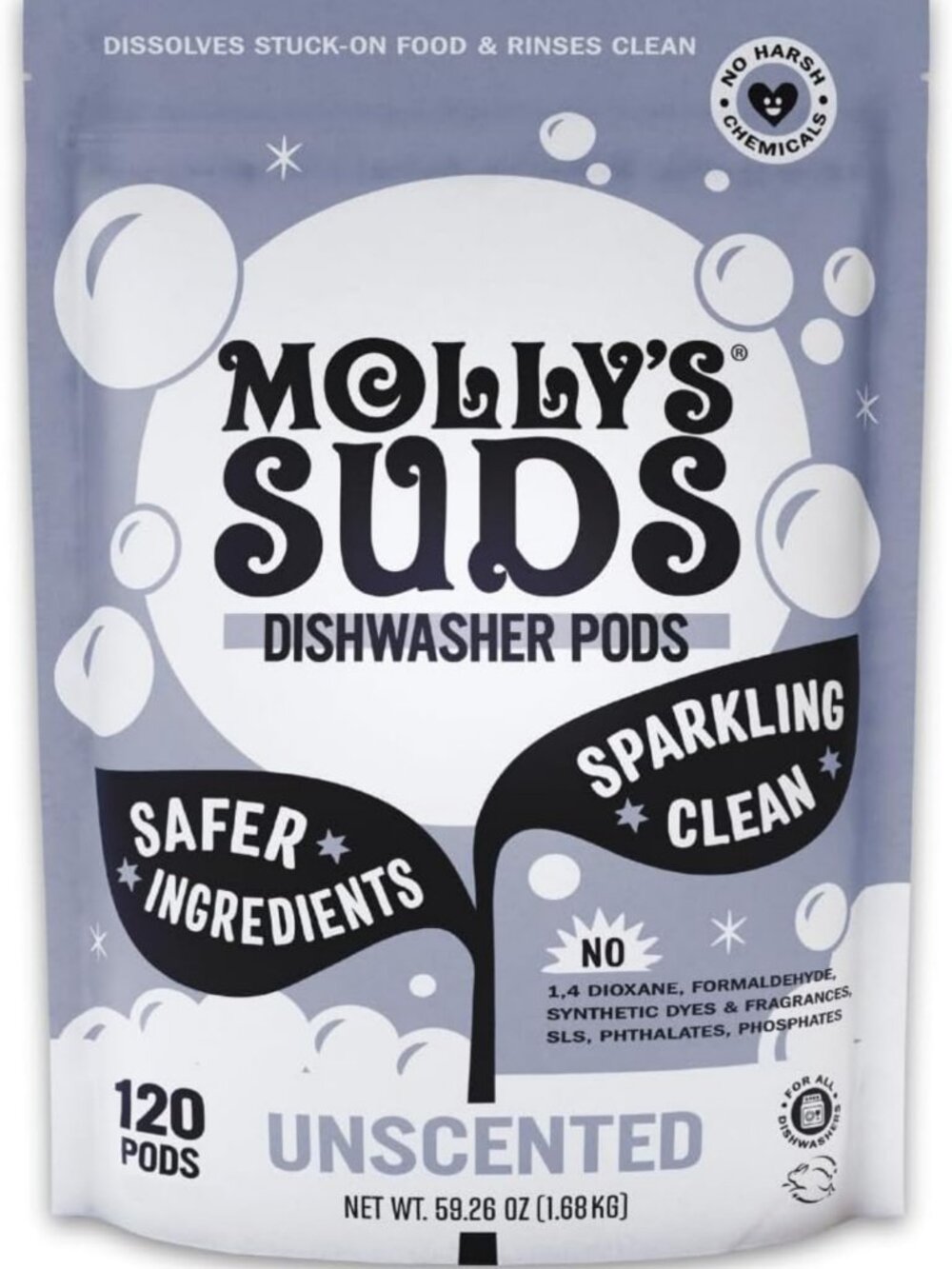Eco-Friendly Dishwasher Pods | Powerful Grease Cutter & Residue-Free Clean | 120